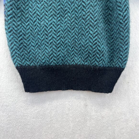 Lady Clansman Shetland Wool Sz M Fair Isle Colorblock Purple Blue Vintage - Picture 13 of 16